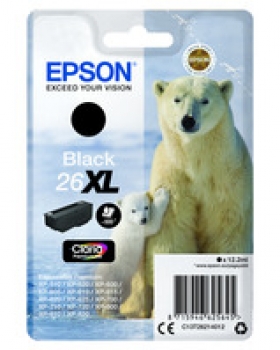 Original Tintenpatrone Epson T2621 XL Schwarz  12,2ml