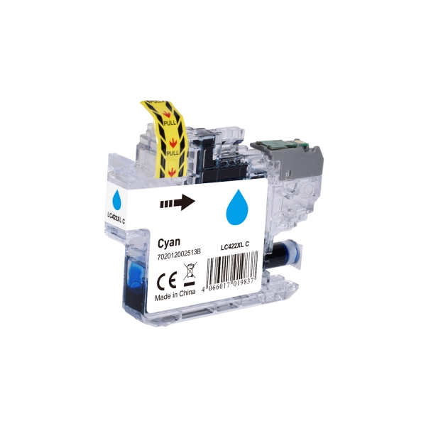 Kompatible Tintenpatrone Brother LC422XL Cyan, 19ml